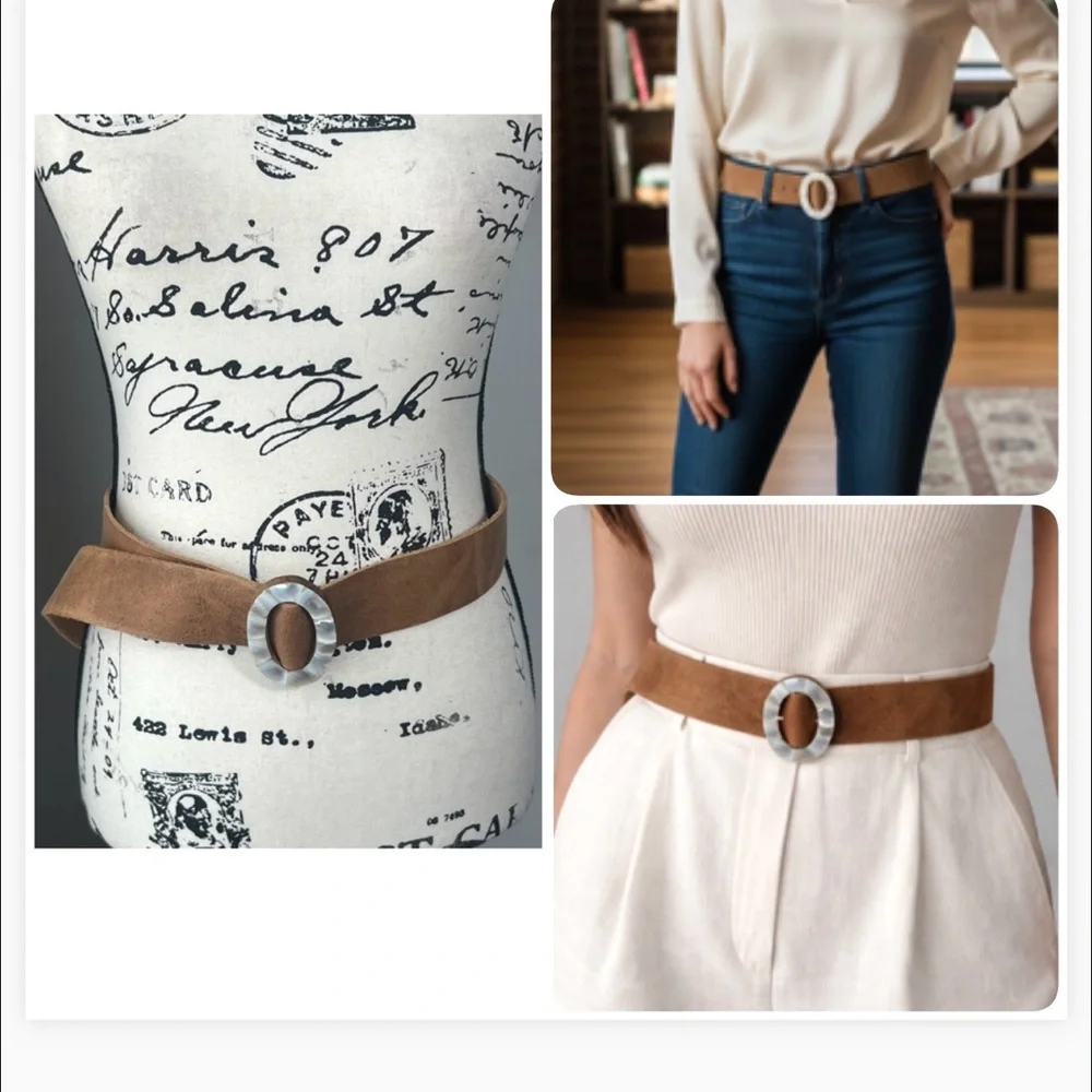 Women’s Chic Brown Leather‎ Indie Bohemian Belt